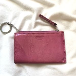 Coach Pink Patent Leather Change Purse or ID Case
